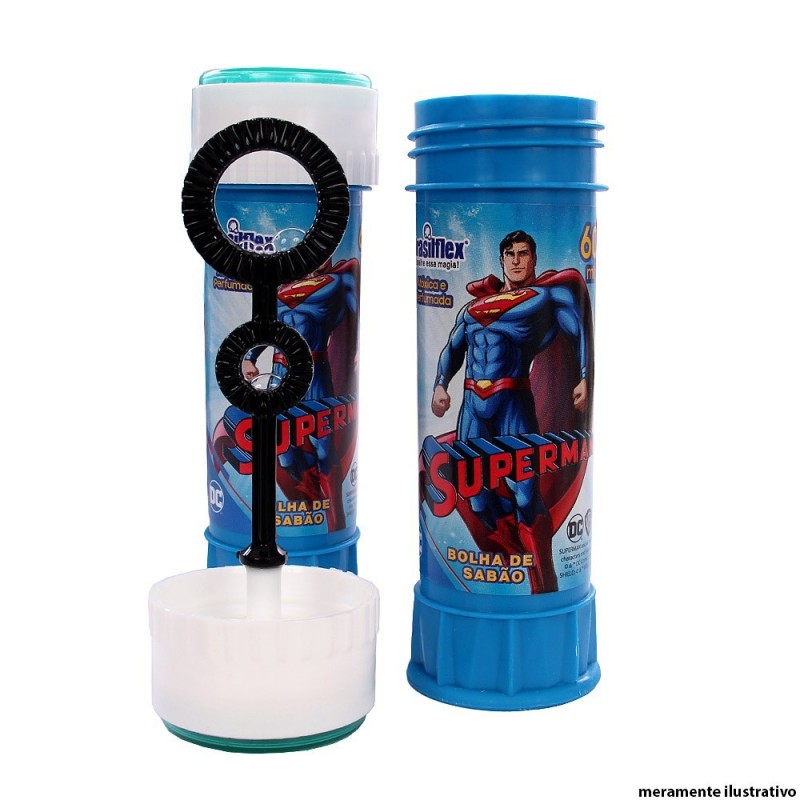 12 Peças Bolhas De Sabão Infantil Superman C/ Labirinto