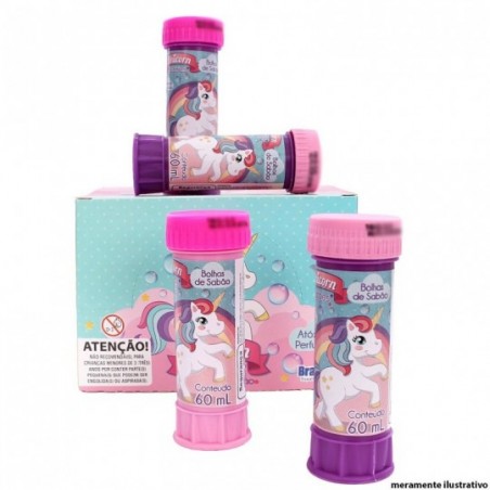 12 Peças Kit Bolhas De Sabão Unicórnio Bubbles 60 Ml
