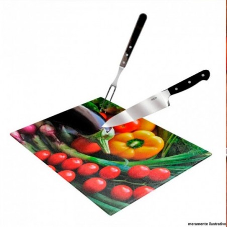 Tábua Para Cortes Multiuso De Vidro Estampada 20 x 30 cm