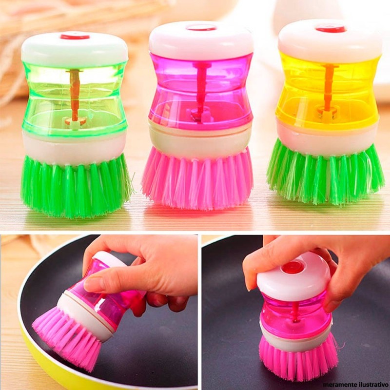 Escova Limpeza Geral Porta Detergente Dispenser Well Clean