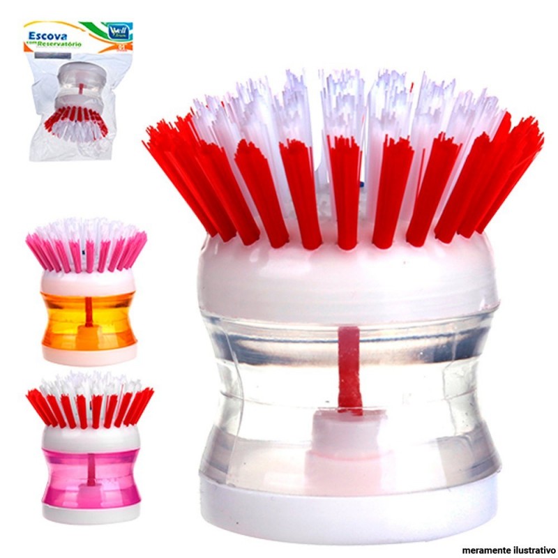 Escova Limpeza Geral Porta Detergente Dispenser Well Clean