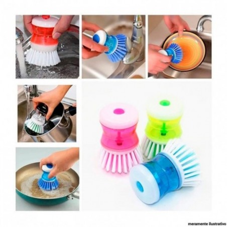Escova Limpeza Geral Porta Detergente Dispenser Well Clean