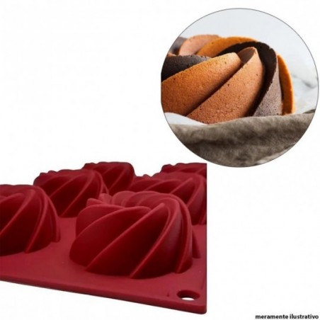 Forma Silicone 6 Cavidades Espiral 28 Cm x 17 Cm