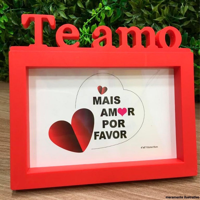 Porta Retrato Decorativo Namorados Mãe Te Amo 10x15 cm