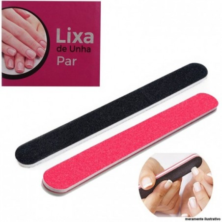 Kit 2 Lixas Unha Reta Colorida 17,5 Cm EaseCare Atacado
