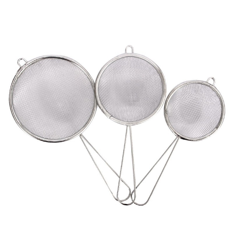 Kit 3 Peneiras Aço Inox PMG Wellmix No Atacado