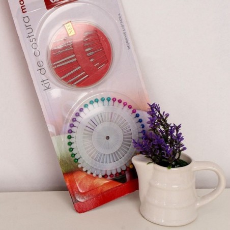 Kit De Costura Manual 64 Peças Alfinetes Agulhas Wellmix