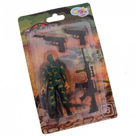 Boneco Militar Infantil W-Force C/ Acessórios Well Kids