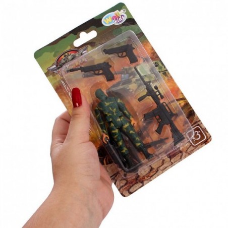 Boneco Militar Infantil W-Force C/ Acessórios Well Kids