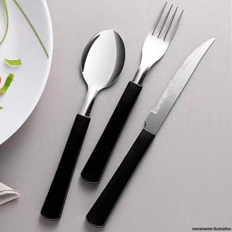 Kit Colher Preta De Mesa 3 Peças Taumer
