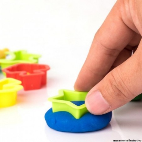 Kit Massinha Com 6 Formas Brinquedo Infantil Colorido