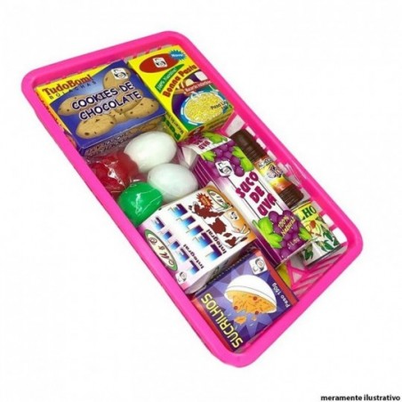 Kit Cesta Mini Mercado Com 13 Acessórios De Brinquedo