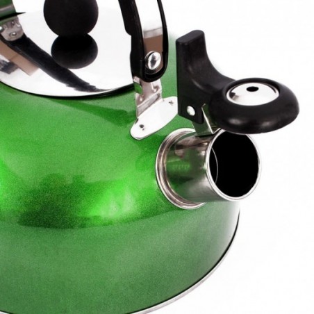 Chaleira Inox Colorida Com Apito 2 Litros Alça De Mão 20 Cm