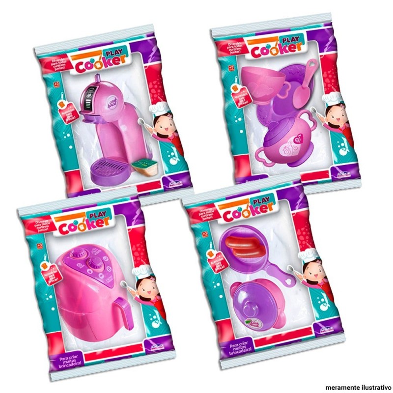 Kit 4 Peças De Cozinha Infantil Brinquedo