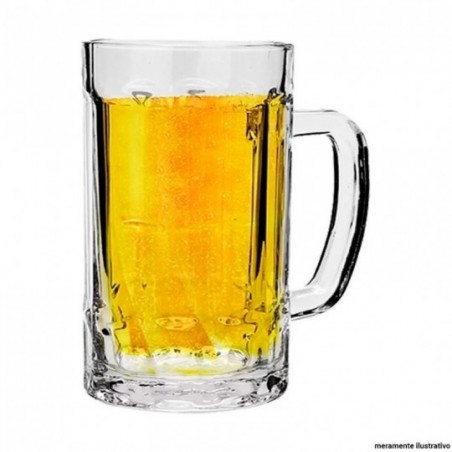 Caneca De Vidro Para Chopp Em Alto Relevo 540ml