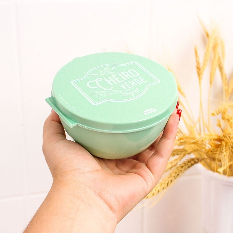 Pote Porta Tempero Cheiro Verde C/ Tampa 250ml Plasútil