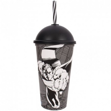 Copo Shake Heróis Superman 500ml C/ Tampa Canudo Plasútil