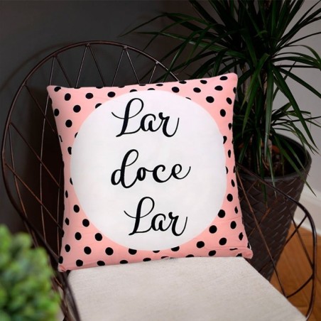 Kit Duas Capa De Almofada Estampa Poá Lar Doce Lar 43 cm