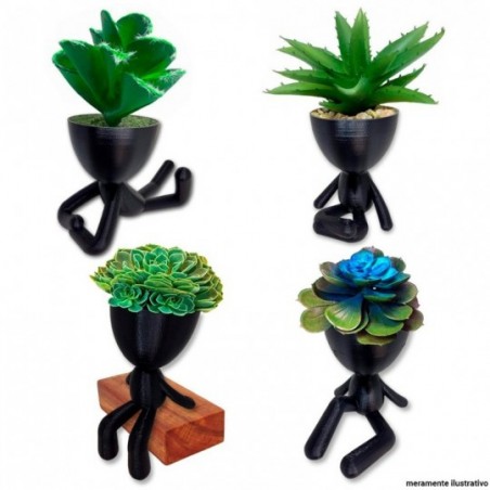 Vaso Decorativo Robert Plant Para Suculentas Plástico