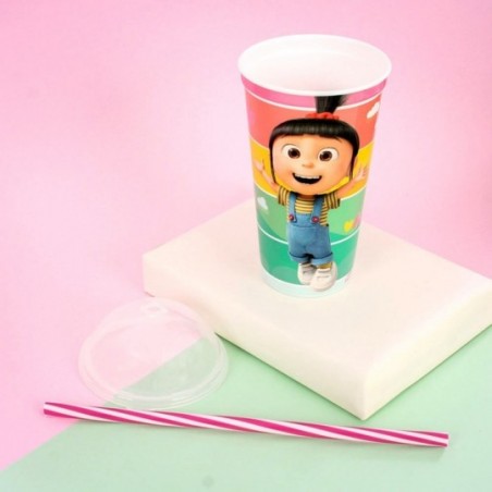 Copo Shake Infantil Agnes Com Tampa Canudo 500ml Plasútil
