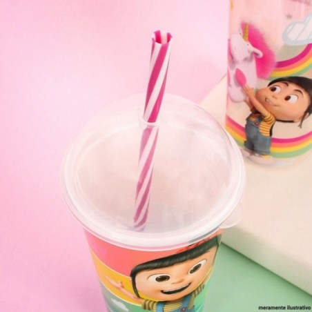 Copo Shake Infantil Agnes Com Tampa Canudo 500ml Plasútil