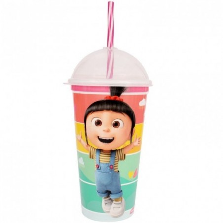 Copo Shake Infantil Agnes Com Tampa Canudo 500ml Plasútil