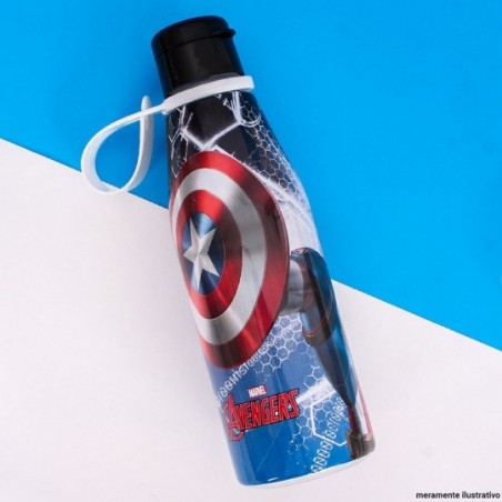 Garrafa Heróis Capitão América C/ Alça Mão 530ml Plasútil
