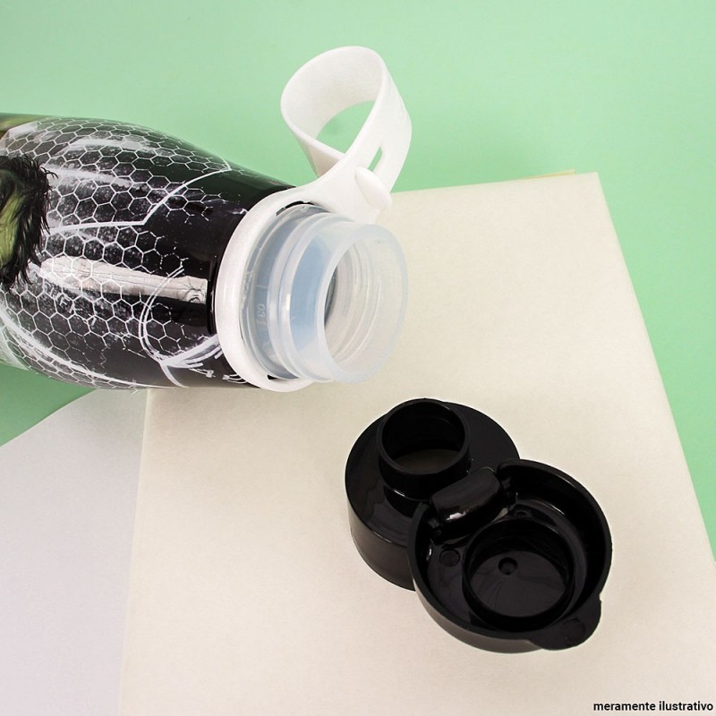 Garrafa Squeeze Heróis Alça Mão 530 ml C/ Tampa Plasútil