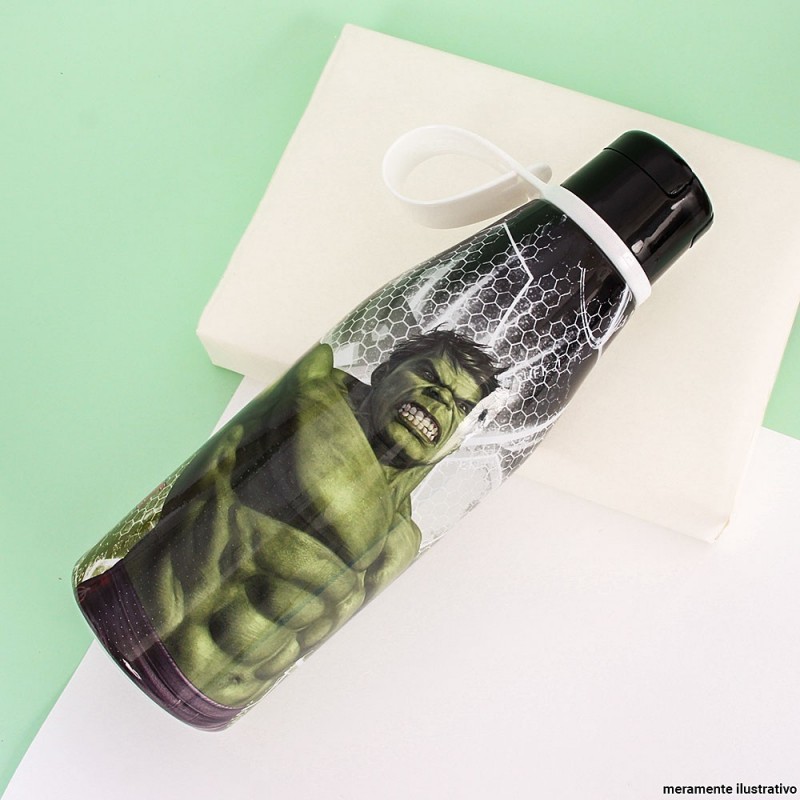 Garrafa Squeeze Heróis Alça Mão 530 ml C/ Tampa Plasútil