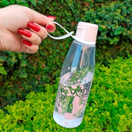 Garrafa Squeeze Unicórnio Alça Mão 530 ml C/ Tampa Plasútil