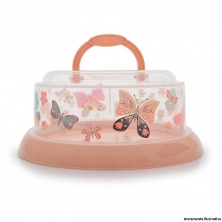 Queijeira Porta Queijo Borboleta C/ Alça Mão Plasútil 20 Cm 