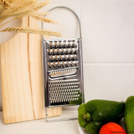 Ralador De Alimentos Aço Inox Com 3 Opções De Corte