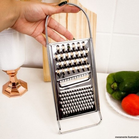 Ralador De Alimentos Aço Inox Com 3 Opções De Corte