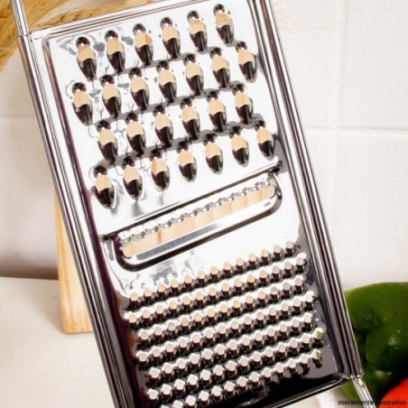 Ralador De Alimentos Aço Inox Com 3 Opções De Corte