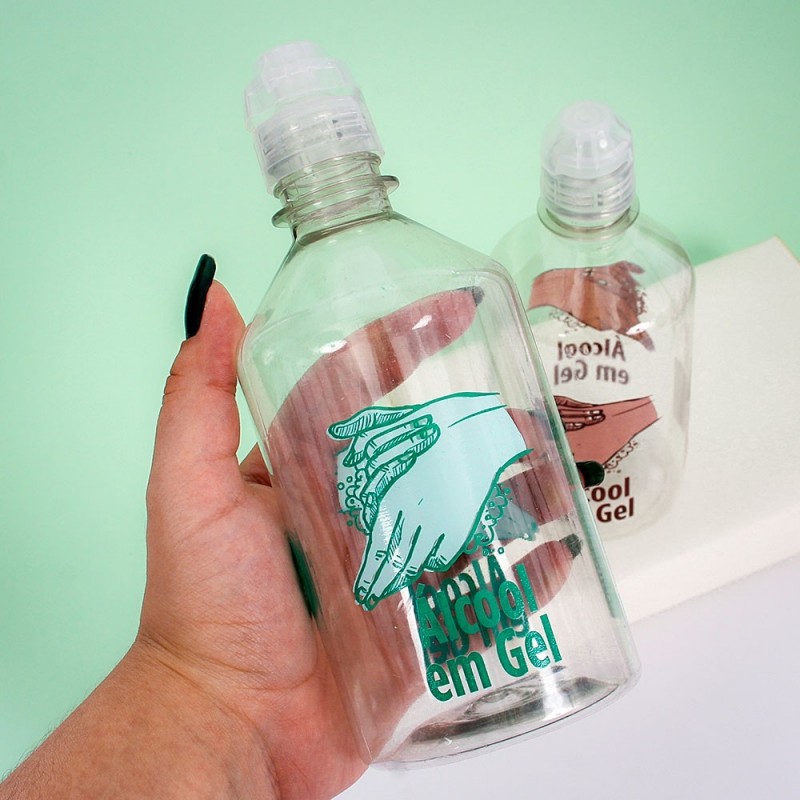 Saboneteira Frasco Para Álcool Em Gel Plasduran 450ML
