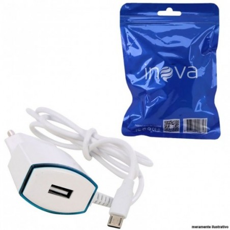 Carregador Smartphone Fast Com Entrada USB E Cabo V8 Inova