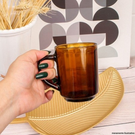 Caneca De Vidro Americana Âmbar Solar 230 Ml