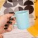 Caneca De Porcelana Reta Lisa Azul 100 Ml Utilidade Atacado
