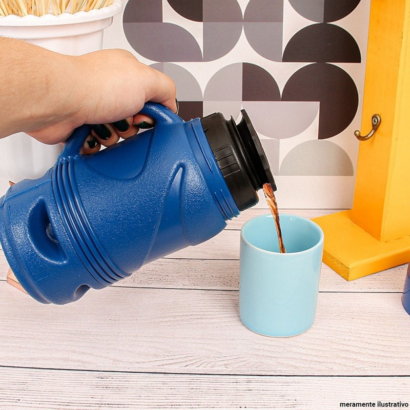 Mini Garrafa Térmica Líder 320 Ml Azul Dosadora Invicta