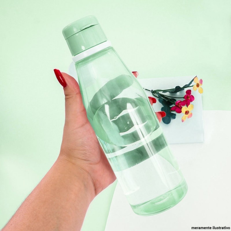 Garrafa Squeeze Feminina Alça Mão 530 ml C/ Tampa Plasútil
