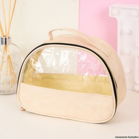 Bolsa Necessaire Maquiagem Feminina C/ Alça Transparente