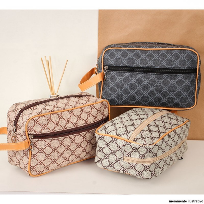 Necessaire Feminina Maquiagem Viagem Estampada Com Alça