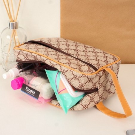Necessaire Feminina Maquiagem Viagem Estampada Com Alça
