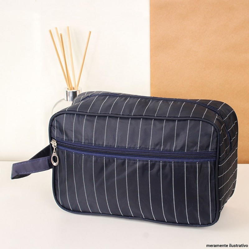 Necessaire Feminina Maquiagem Viagem Listrada Organizadora