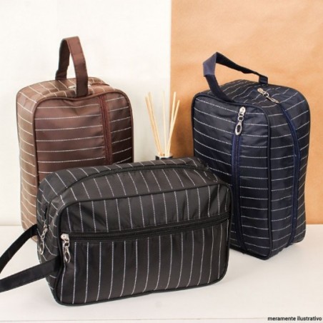 Necessaire Feminina Maquiagem Viagem Listrada Organizadora