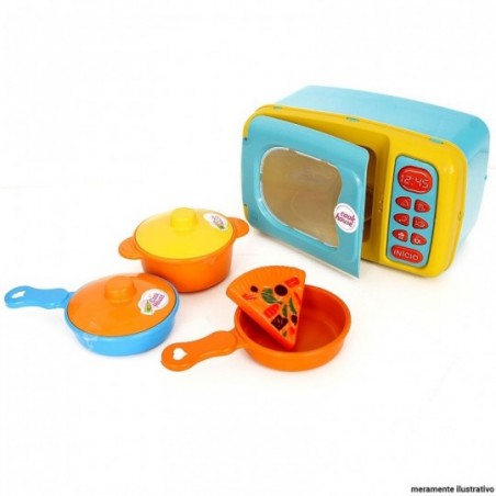 Kit Panelinhas + Micro-ondas Infantil Brinquedo