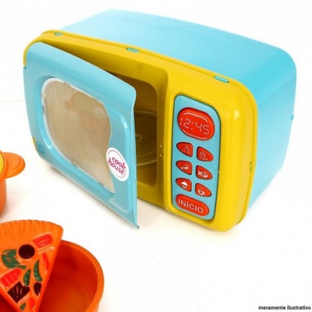 Kit Panelinhas + Micro-ondas Infantil Brinquedo