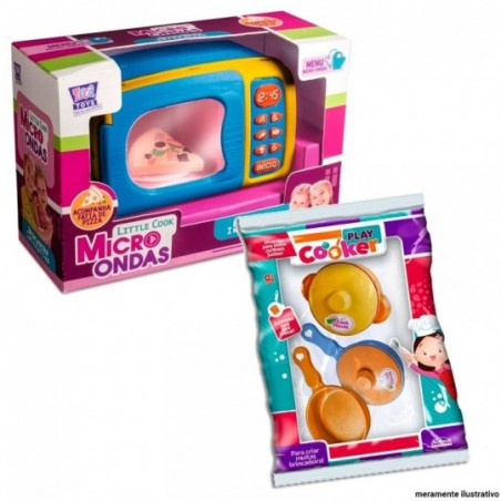 Kit Panelinhas + Micro-ondas Infantil Brinquedo