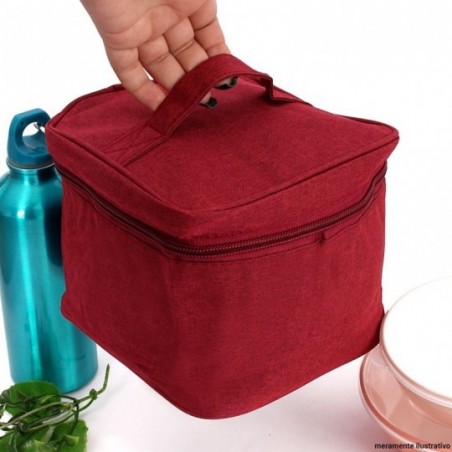 Bolsa Térmica Marmita Viagem Unissex Estampa Lisa