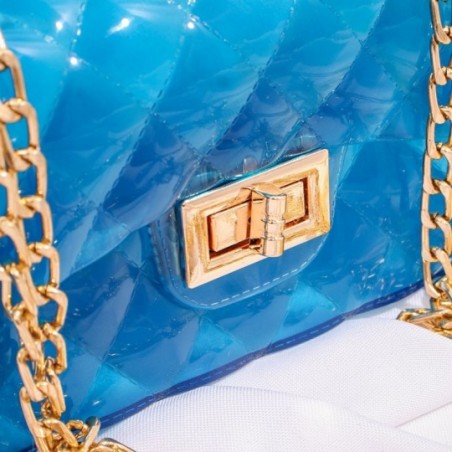Bolsa Clutch Feminina Silicone Luxo Alça Corrente Versátil